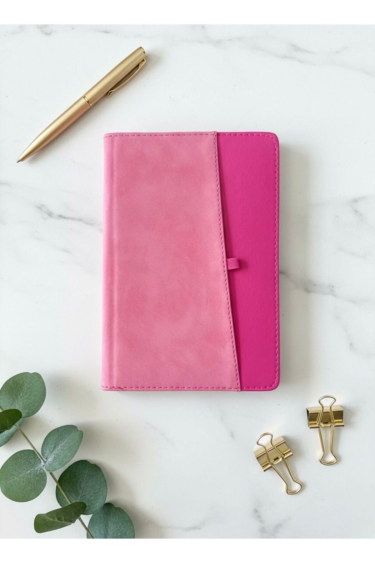Atakids Lizy Velur Desen Yandan Cepli Çizgili Ajanda – 112 Yaprak (13×21 cm) Pembe
