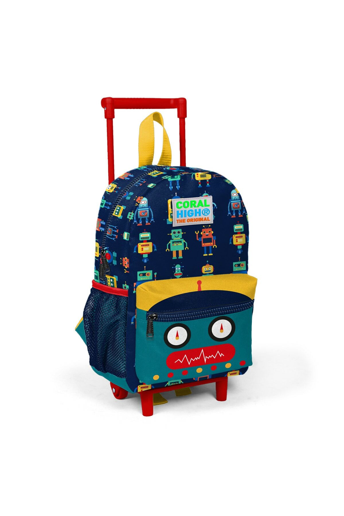 Coral High Kids Lacivert Civit Robot Desenli Iki Bölmeli Çekcekli Yuva Sırt Çantası 24012