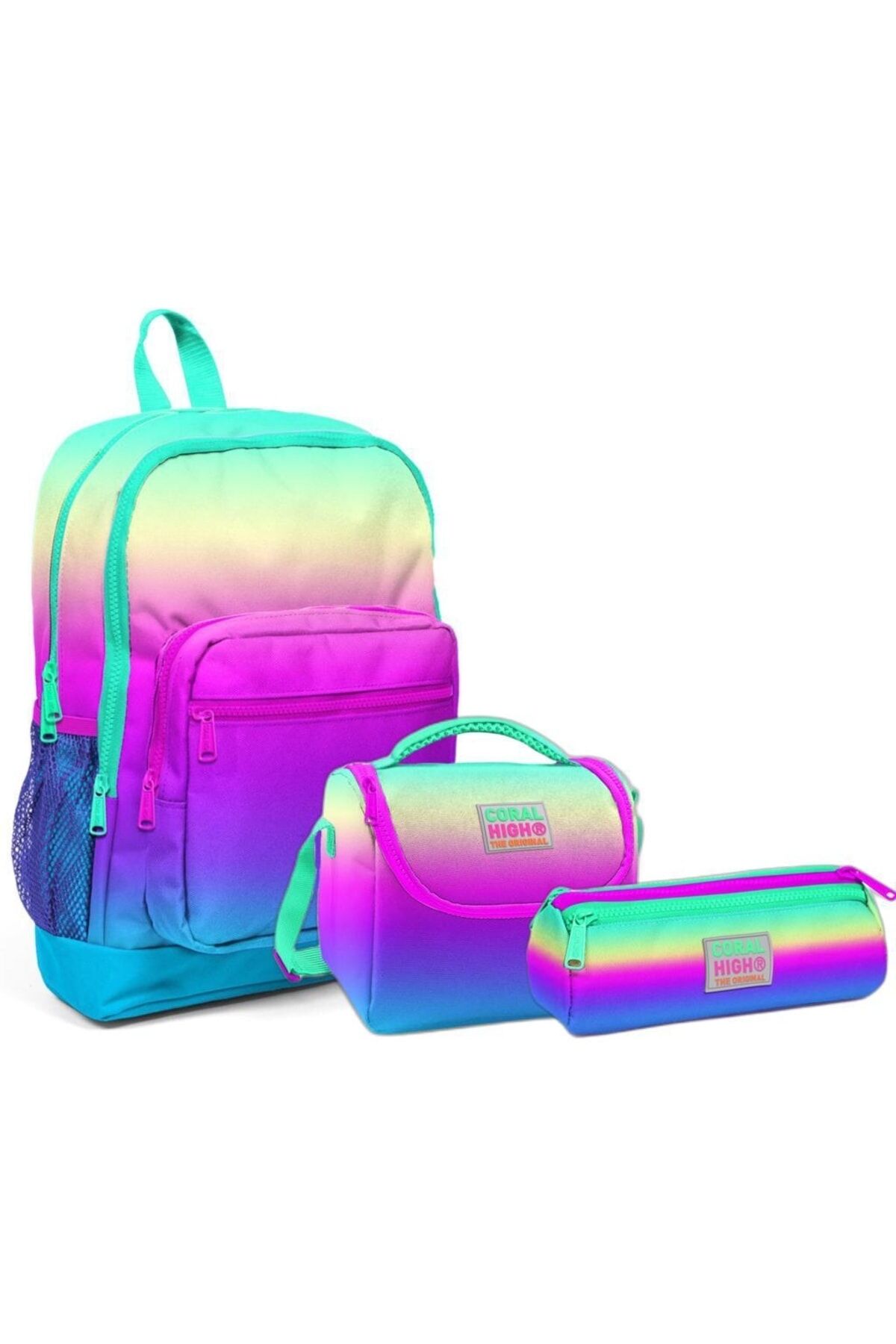 Adalinhome Dört Bölmeli Sırt Çanta Seti (4 Bölmeli Çanta-beslenme-kalemlik)