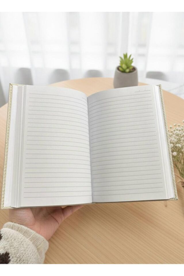 Lizy Deri Dokulu Şık Defter & Kalem Seti – 14x20cm Krem