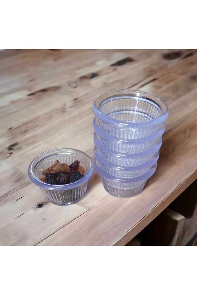 Şeffaf Kristal Sosluk/Reçellik/Çerezlik Minimal Kase 12 li