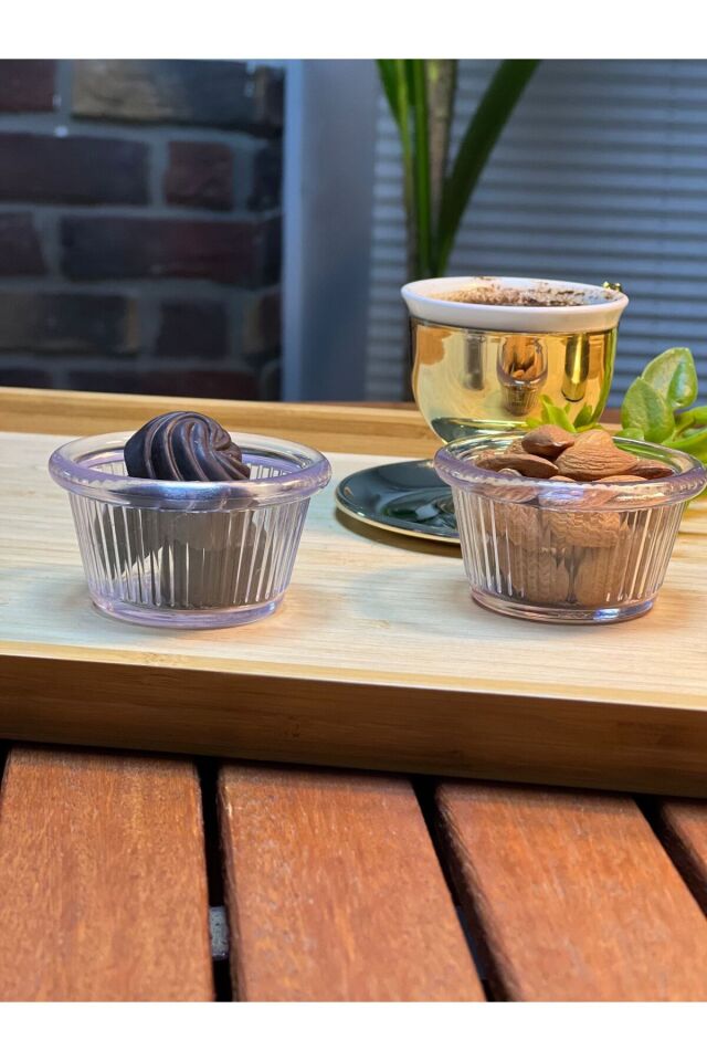 Şeffaf Kristal Sosluk/Reçellik/Çerezlik Minimal Kase 12 li