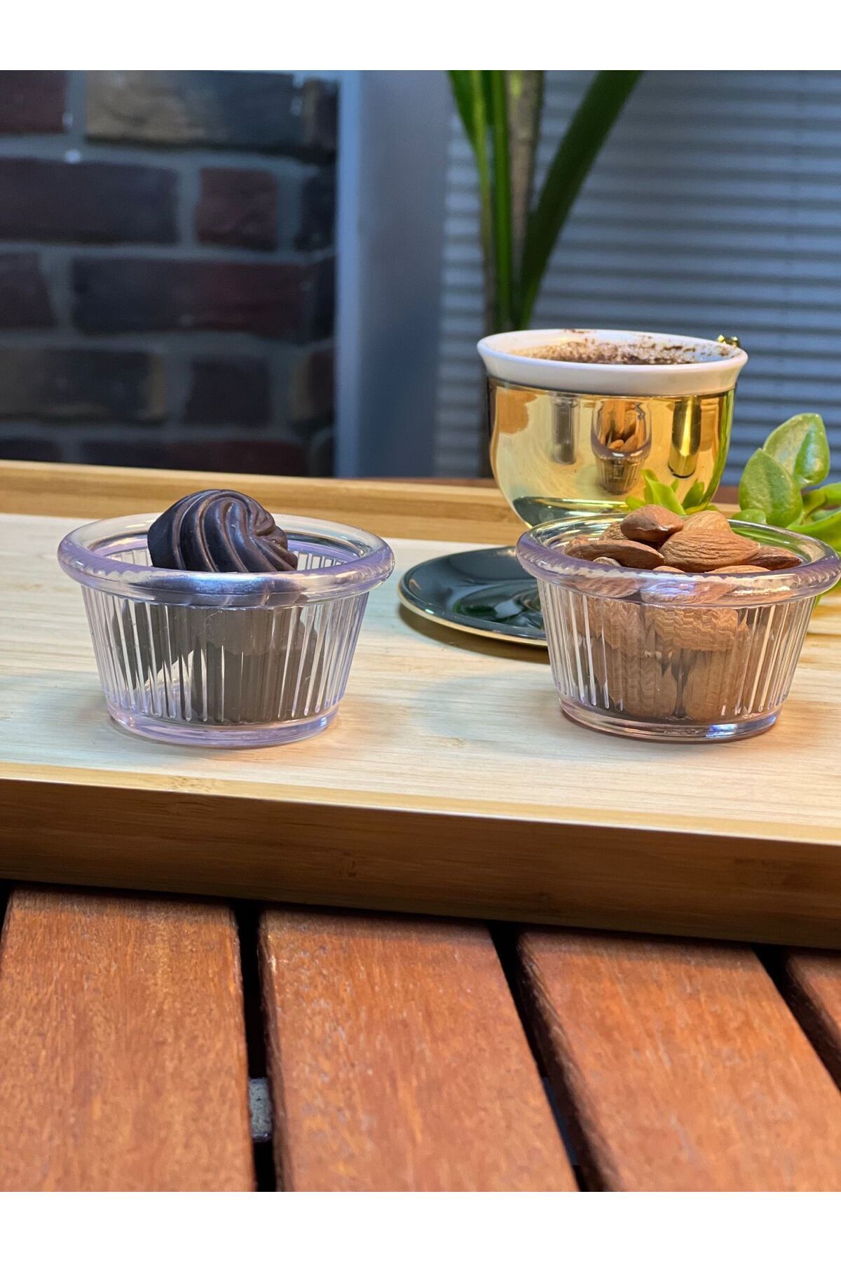 Şeffaf Kristal Sosluk/Reçellik/Çerezlik Minimal Kase (6'LI)