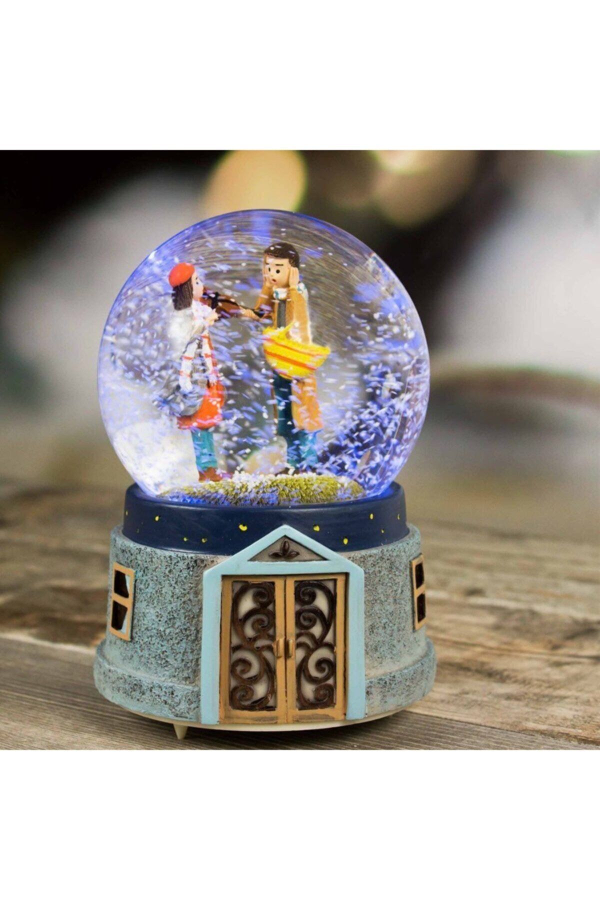 Gece Lambası Işıklı Kar Küresi ve Müzik Kutusu