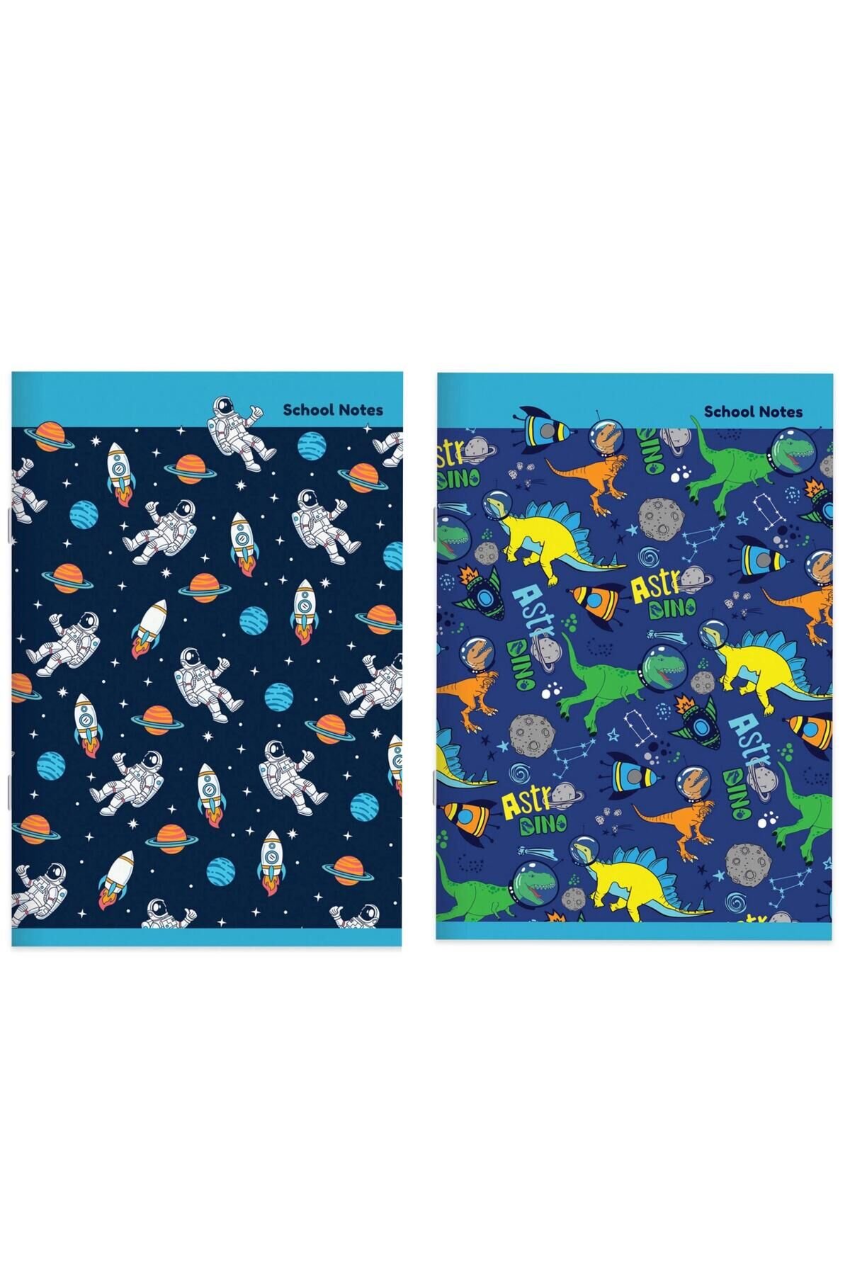 Keskin Color A4 80 Yp Tel Dikişli Ufo Defter 2'li Set (1 ADET KARELİ VE 1 ADET ÇİZGİLİ)