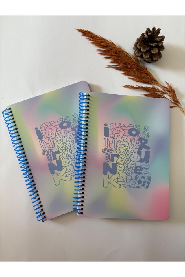 Atakids Lizy Çizgili Spiralli Okul Not Defteri | 21 x 16 cm | 100 Yaprak (2ADET)