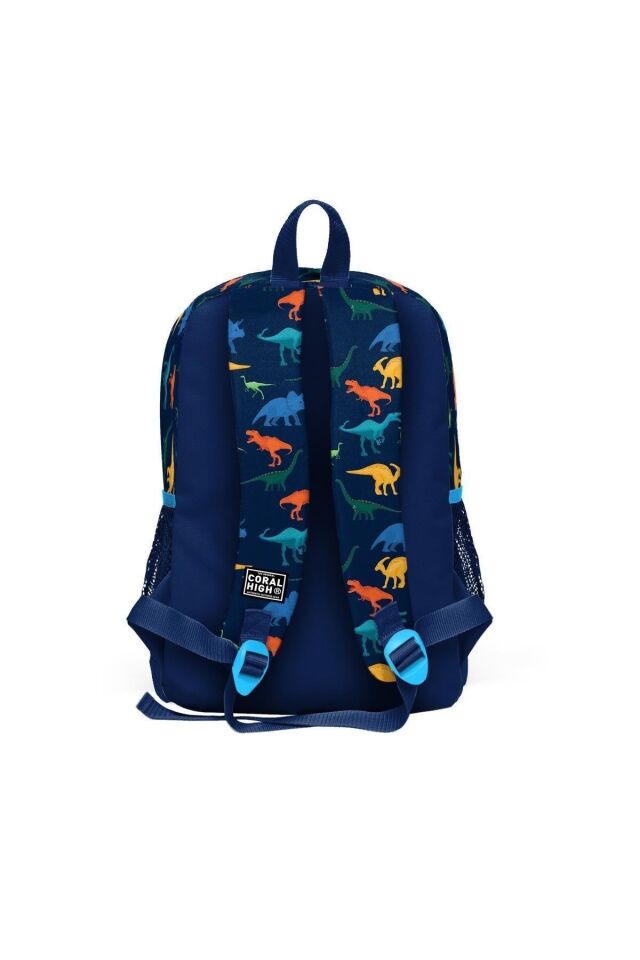 Kids Lacivert Mavi Dinazor Desenli 3’lü Okul Çanta Seti SET0123115 Lacivert