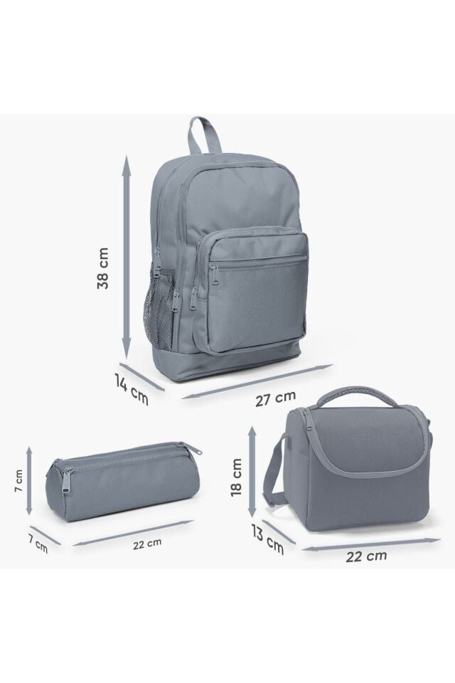 Coral High Kids Pembe Rengarenk Dondurma Desenli 3’lü Okul Çanta Seti