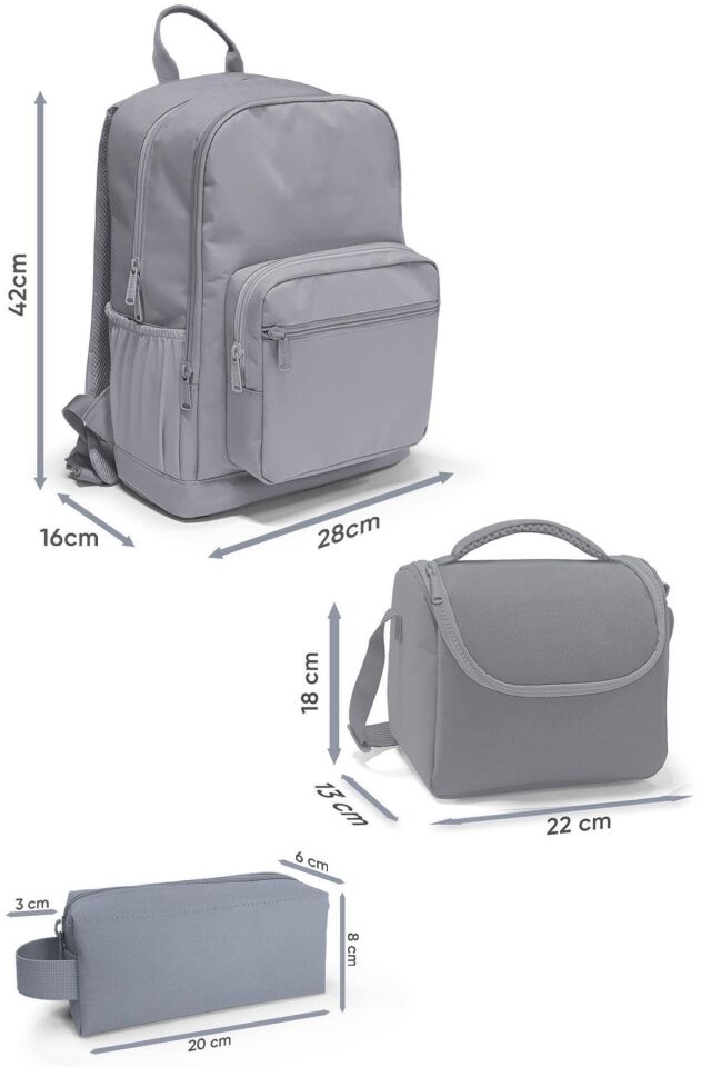 Siyah Galaxy Desenli 3’lü Okul Çanta Seti SET0123644 Antrasit Gri