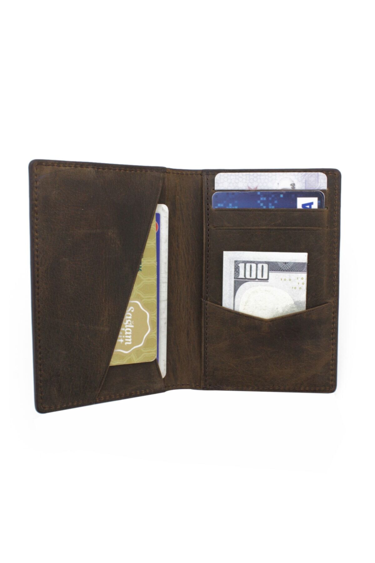 1. Kalite Hakiki Deri Crazy Dikey Minimal Slim Kartlık Cüzdan