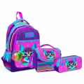 Coral High Adalinhome Mor Pembe Kedi Desenli 3 Bölmeli Çanta Seti