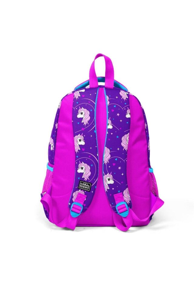 Kids Lacivert Mavi Astronot Desenli 2'li Okul Çanta Seti SET0223486 Koyu Pembe Mor