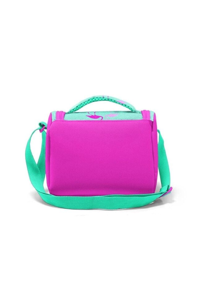 Kids Su Yeşili Neon Pembe Flamingo Desenli Çekçekli 3'lü Çanta Seti GOSET0123131