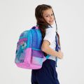 Coral High Kids Açık Pembe Mavi Kaplumbağa Desenli Üç Bölmeli Okul Sırt Çantası 23497