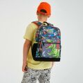 Coral High Kids Siyah Gri Dinozor Desenli Dört Bölmeli Okul Sırt Çantası 23744