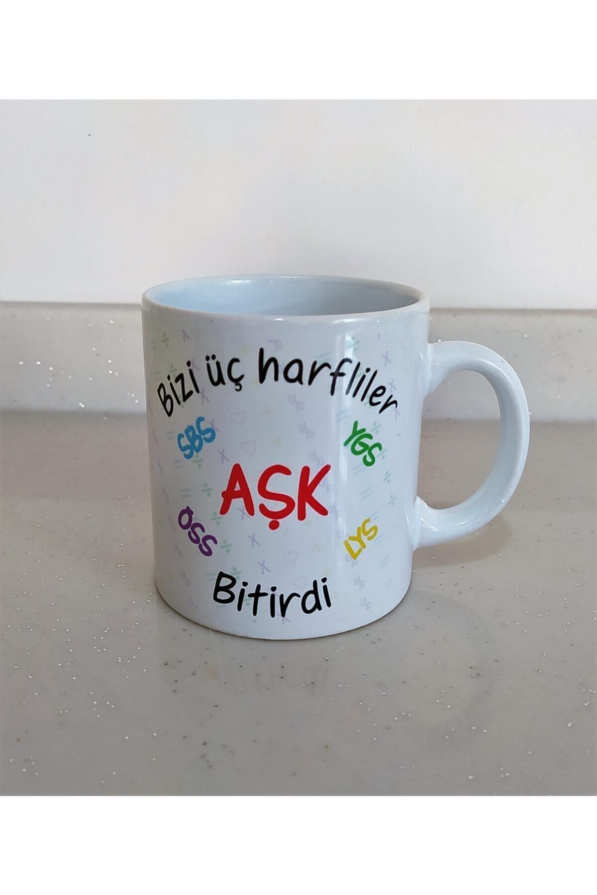 Tasarım Aşk Temalı Kupa 1 Adet Beyaz