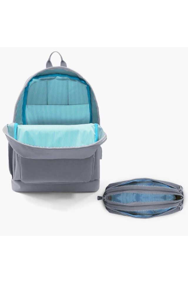 Kids Koyu Yeşil Siyah Dinazor Desenli USB'li 2'li Okul Çanta Seti GOSET0223825