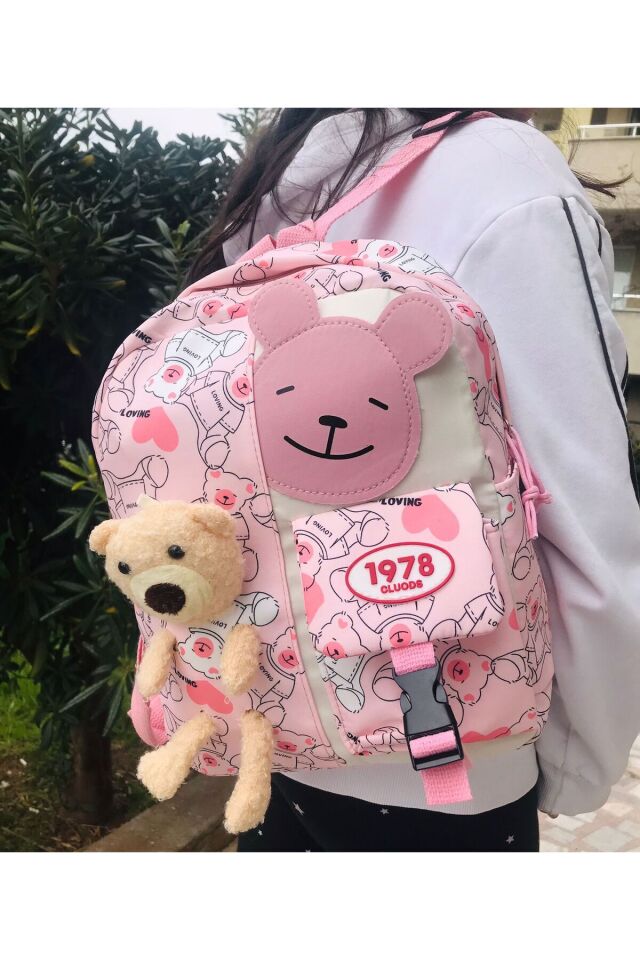 Oyuncaklı Günlük Sırt Çantası Pembe