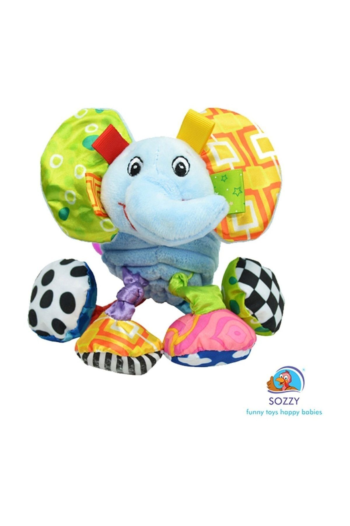 Soozy Toys Titreşimli ve Çıngıraklı Hayvanlar Fil Renkli