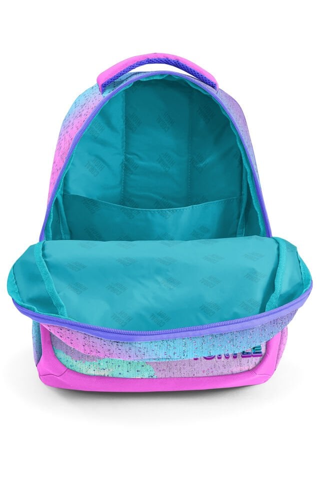 Kaplumbağa Desenli Açık Mavi-pembe Okul Çantası 23497