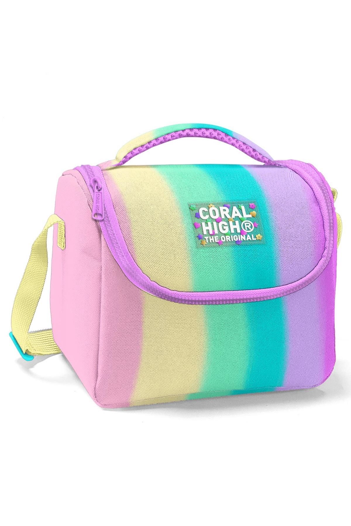 Coral High Renkli Çizgili Desenli Thermo Beslenme Çantası 11770