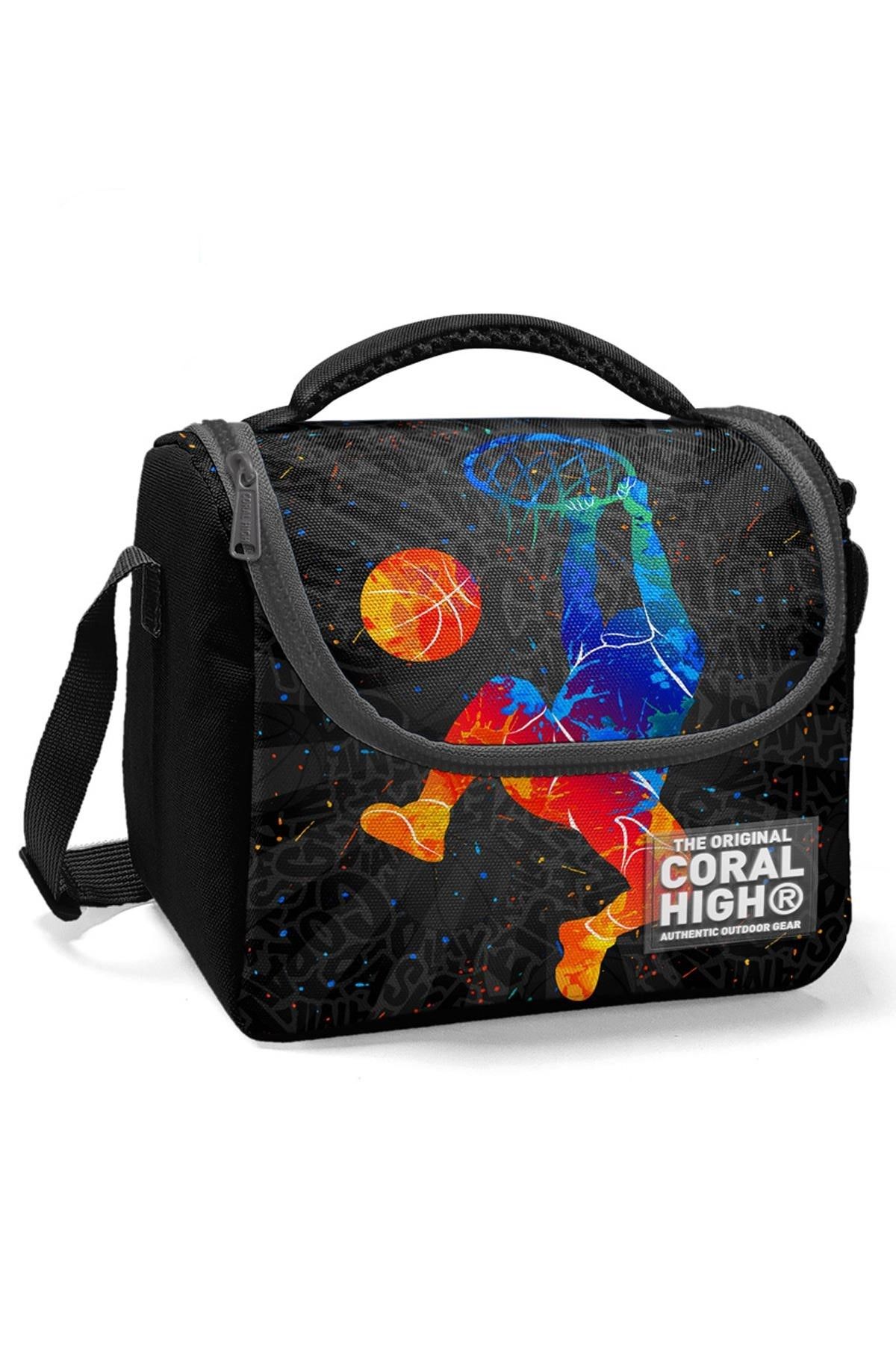 Coral High Kids Gri basketbol Desenli Thermo Beslenme Çantası 11783