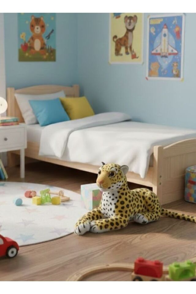 Atakids Gerçekçi Vahşi Hayvan Peluş Oyuncak – Kaplan & Leopar 55 cm Sarı