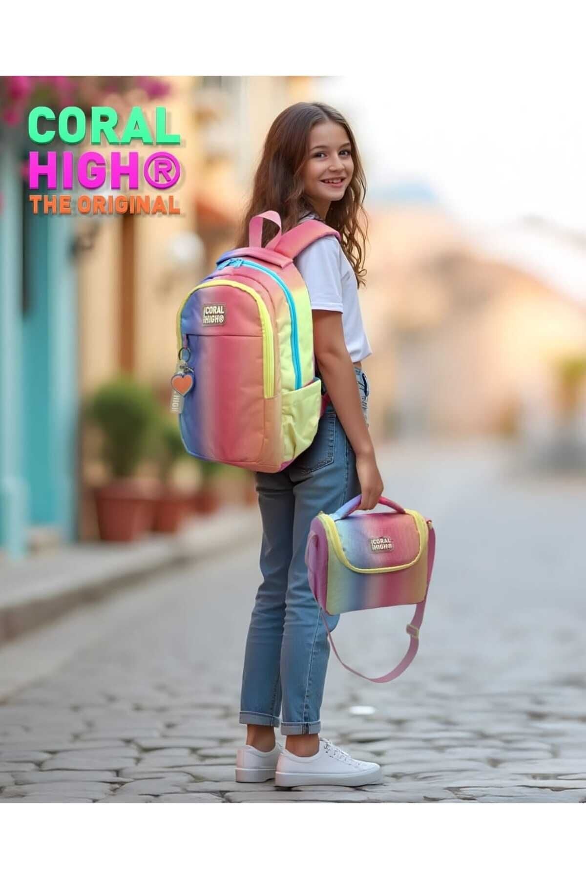Kids Çok Renk Geçişli Desenli 3’lü Okul Çanta Seti (2025)