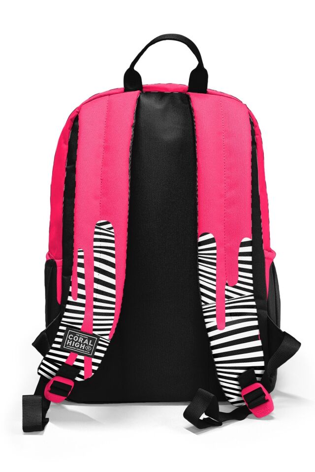Coral High Pembe Siyah Beyaz Desenli 3’lü Okul Çanta Seti SET0123678