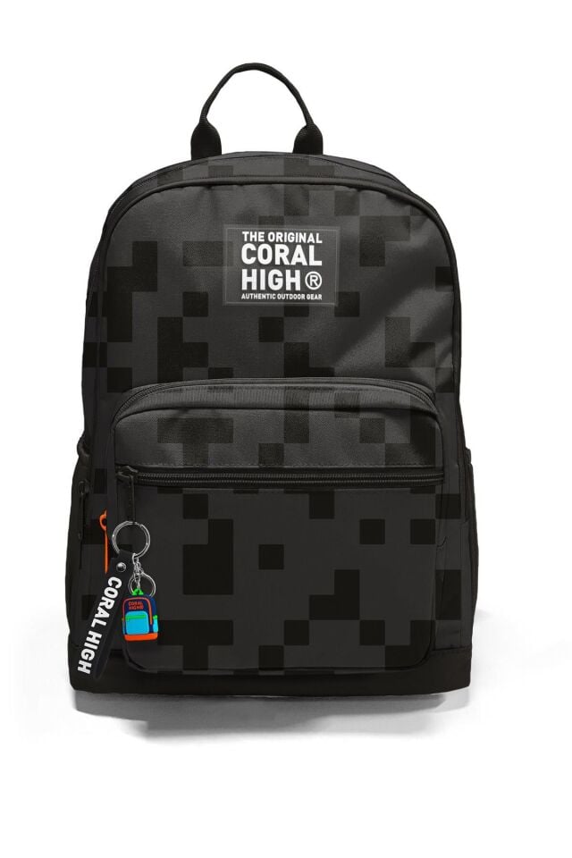Coral High Siyah Blok Desenli 3’lü Okul Çanta Seti SET0123694