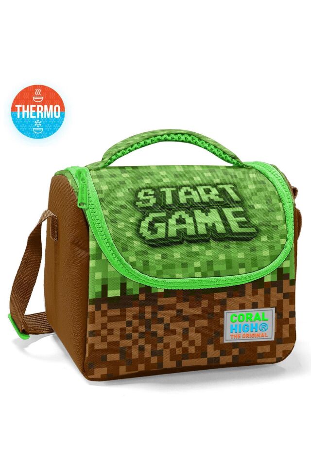 Coral High Kids Yeşil Kahverengi High Craft Desenli 3’lü Okul Çanta Seti SET0123776