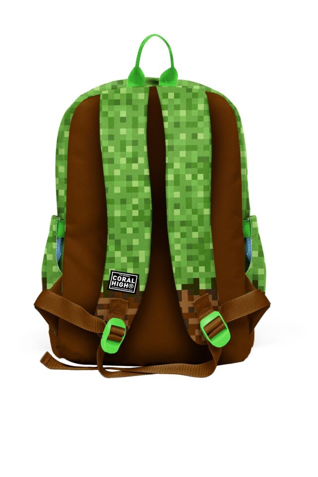 Coral High Kids Yeşil Kahverengi High Craft Desenli 3’lü Okul Çanta Seti SET0123776