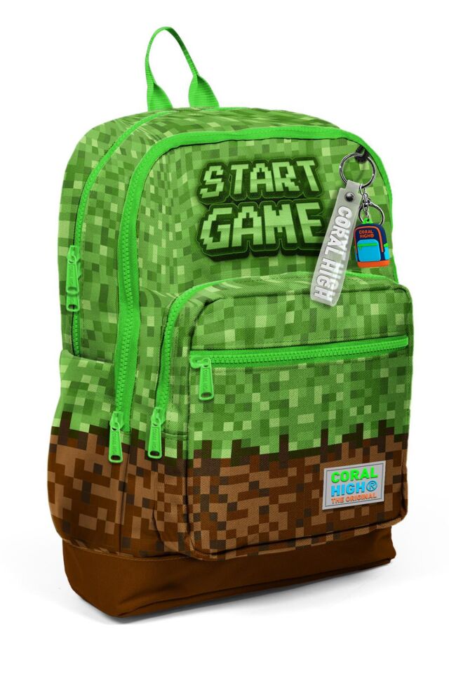 Coral High Kids Yeşil Kahverengi High Craft Desenli 3’lü Okul Çanta Seti SET0123776