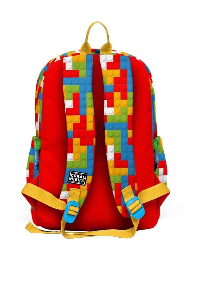 Coral High Kids Renkli Blok Desenli 3’lü Okul Çanta Seti SET0123775
