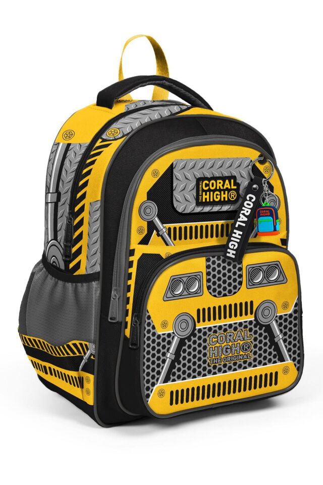 Coral High Kids Sarı Siyah Robot Desenli 3’lü Okul Çanta Seti SET0114424