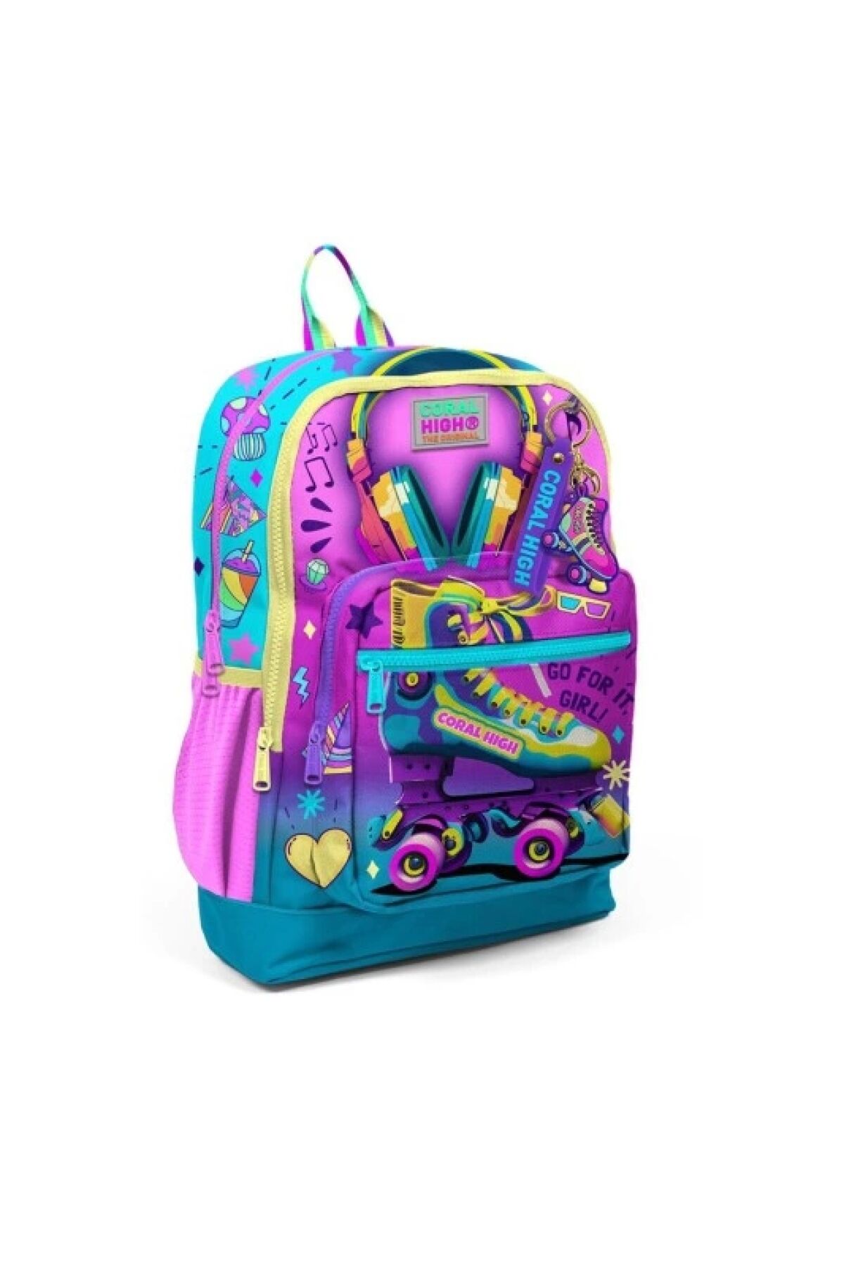 Paten Ve Kulaklık Desenli Okul Çantası 23754