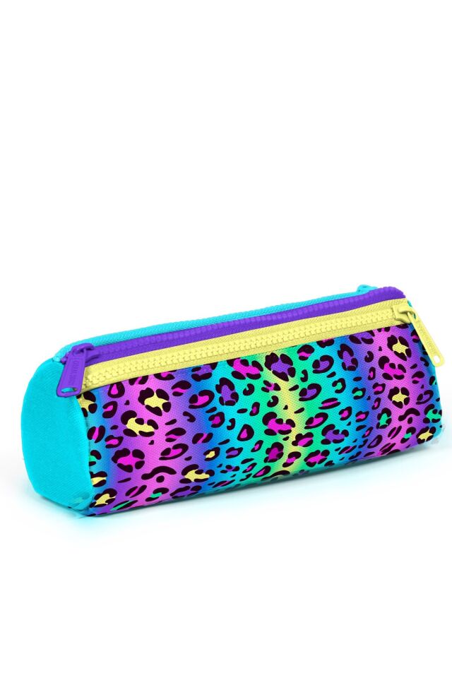 Coral High Kids Renkli Leopar Desenli 4'lü Okul Çanta Seti (Okul Çantası, Kalemlik, Beslenme Çantası, Matara)