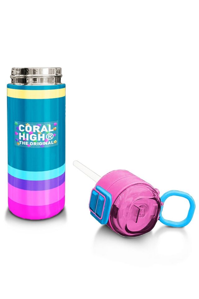 Coral High Kids Pembe Pastel Renkli 4'lü Okul Çanta Seti (Okul Çantası, Kalemlik, Beslenme Çantası, Matara)