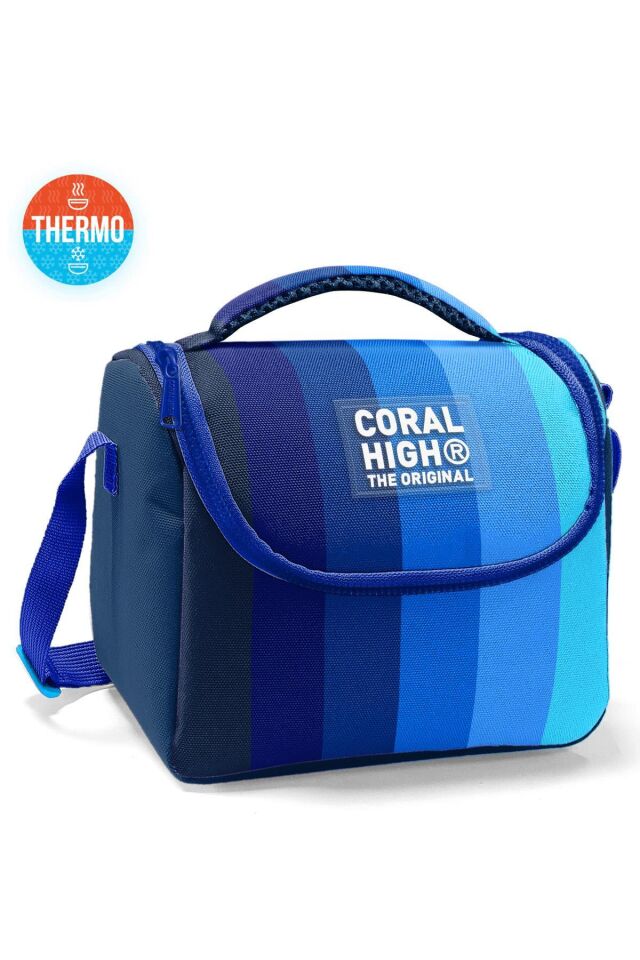 Coral High Renkli Çizgili 4’lü Okul Çanta Seti (Okul Çantası, Kalemlik, Beslenme, Matara)