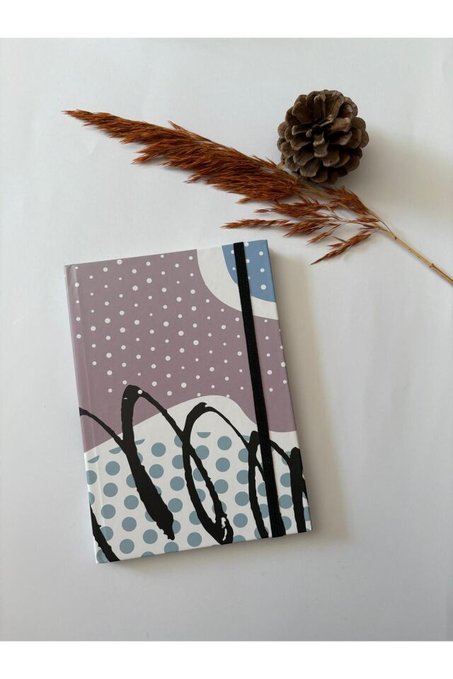 Atakids Lizy Sert Kapak Lastikli Çizgili Defter (20 × 14 cm, 96 yaprak) Ekru