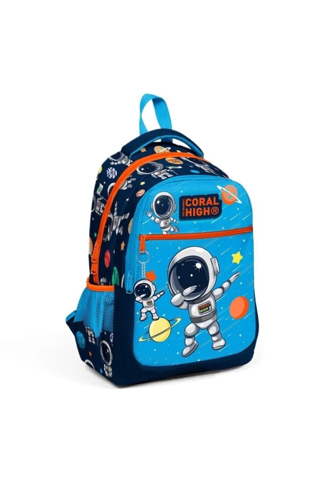 Astronot Resimli Üç Bölmeli Okul Sırt Çantası 23486