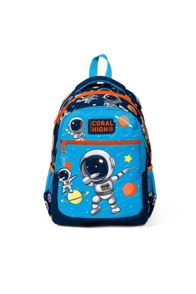 Astronot Resimli Üç Bölmeli Okul Sırt Çantası 23486