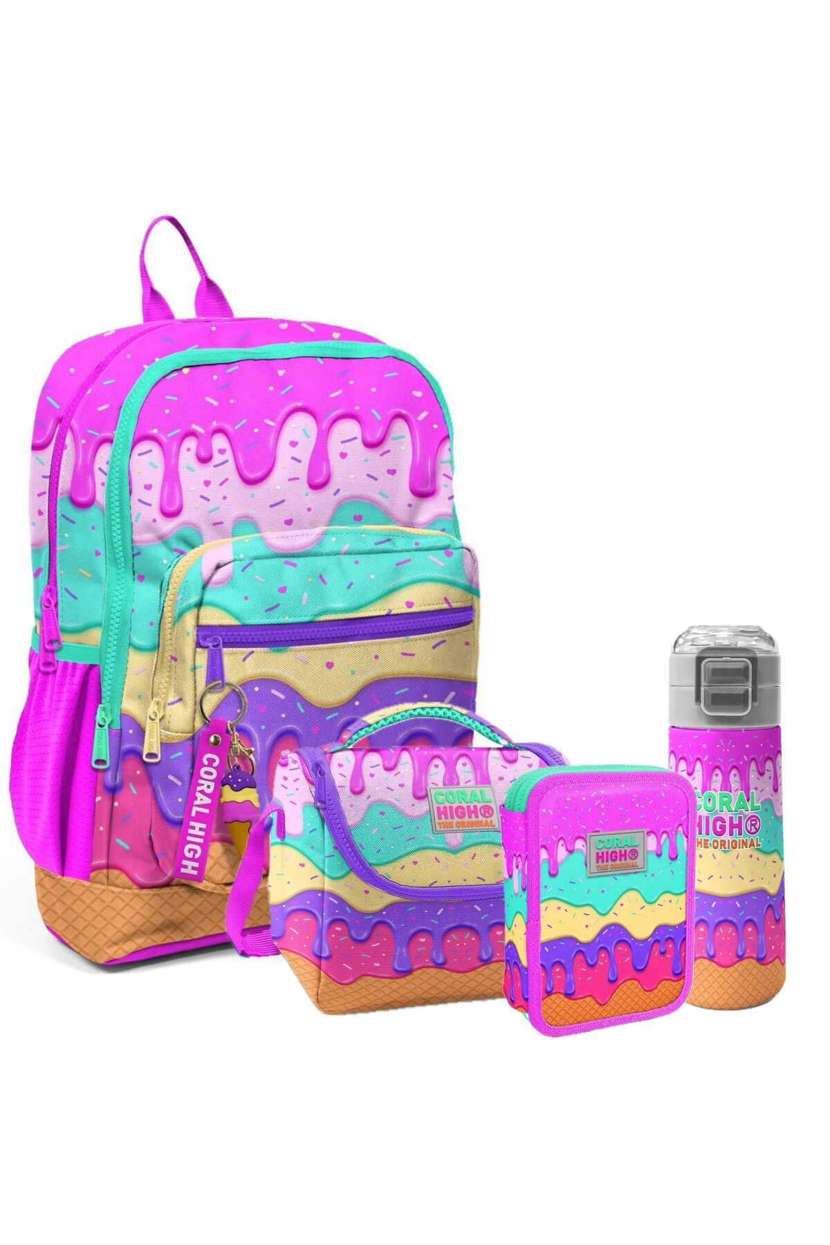Kids 4'lü Okul Çanta Seti (YENİ) Pembe