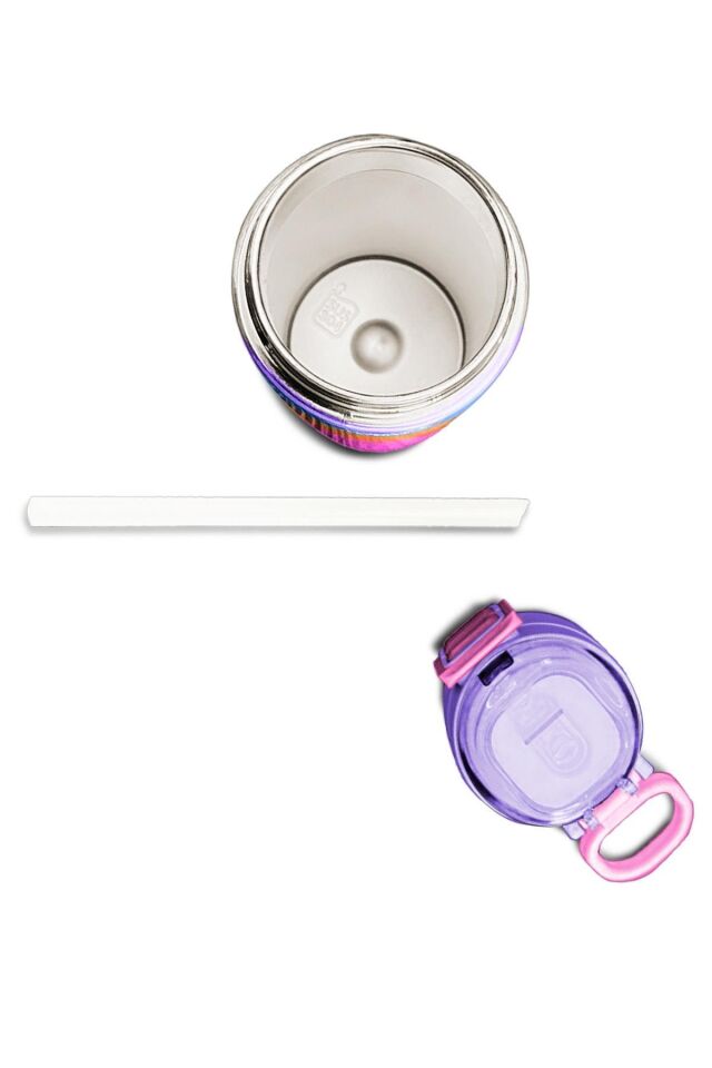 Coral High Kids Renk Geçişli Desenli Pipetli ve Direkt İçim Çelik Termos 500 ml 31875