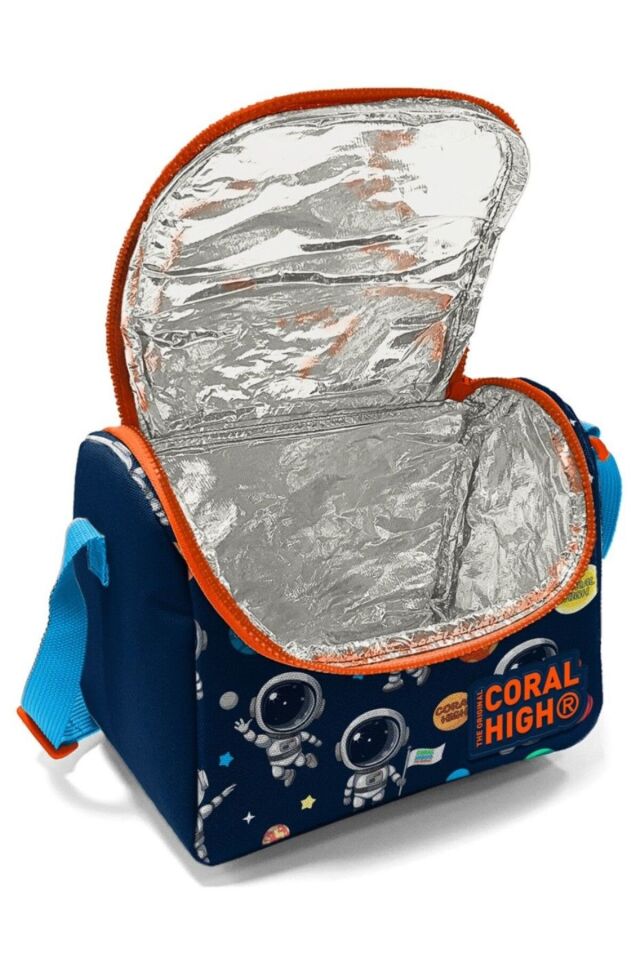 Lacivert Mavi Astronot Ilkokul Okul Sırt Ve Beslenme Çantası Seti - Erkek Çocuk