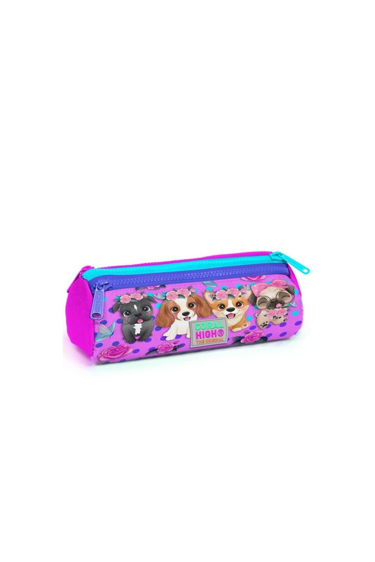 Pembe Köpek Desenli Üç Bölmeli Kalem Çantası 22050 Lavanta