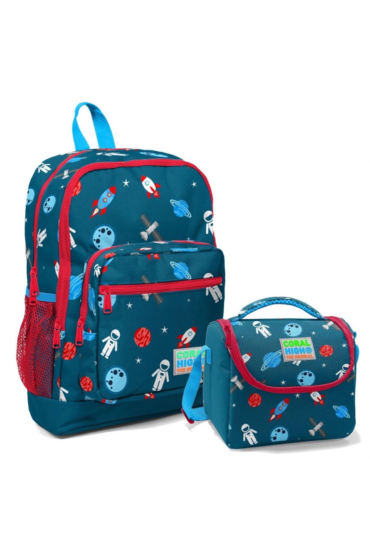 İlkokul Sırt Çantası ve Beslenme Çantası Seti - Mavi Astronot Erkek Çocuk