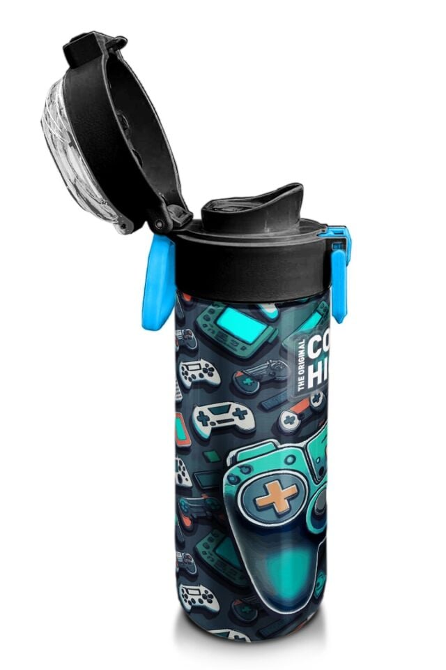 Coral High Kids Nefti Gamer Desenli Pipetli ve Direkt İçim Çelik Termos 500 ml 31861