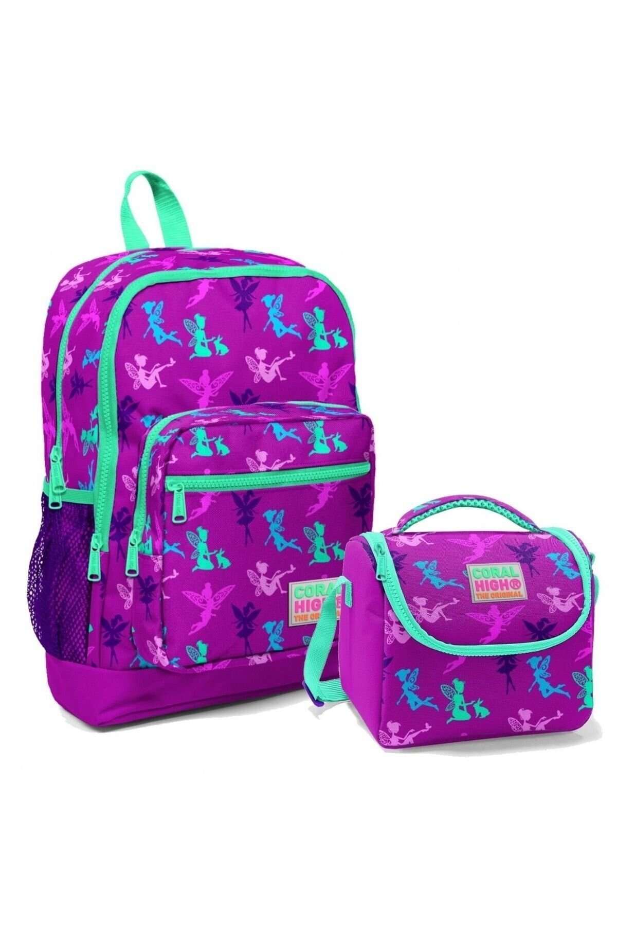 İlkokul Sırt Çantası ve Beslenme Seti - Mor Peri Kız Çocuk
