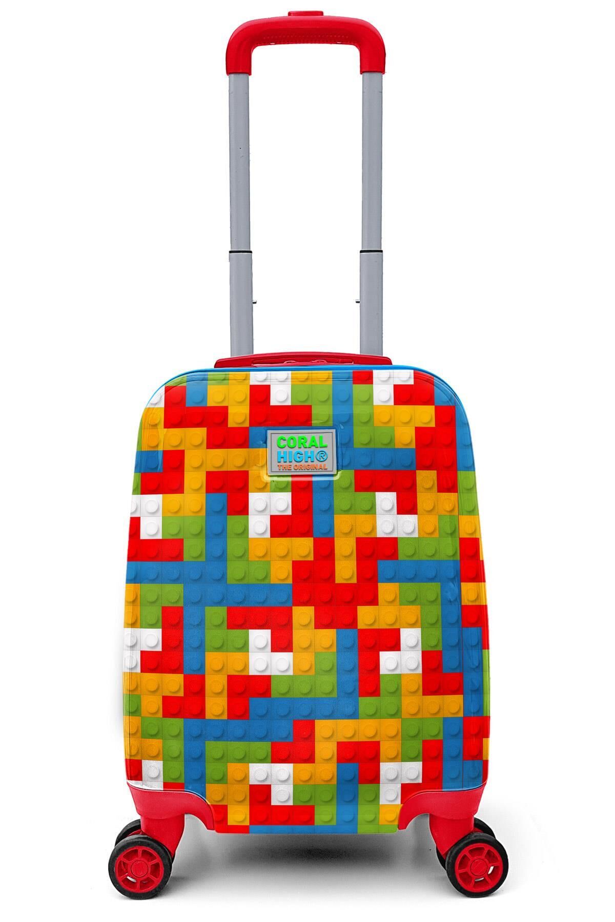 Coral High Kids Blok Desenli Çocuk Valizi 16793